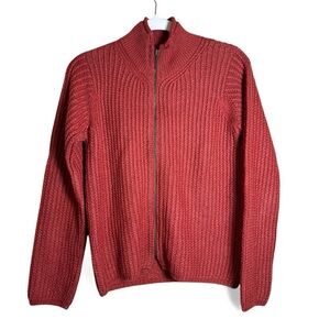 Alpaca 111 Classic Crew Rib Knit Zip Cardigan Sweater Baby Alpaca & Silk XS